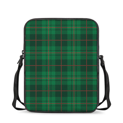 Green And Red Stewart Tartan Print Rectangular Crossbody Bag