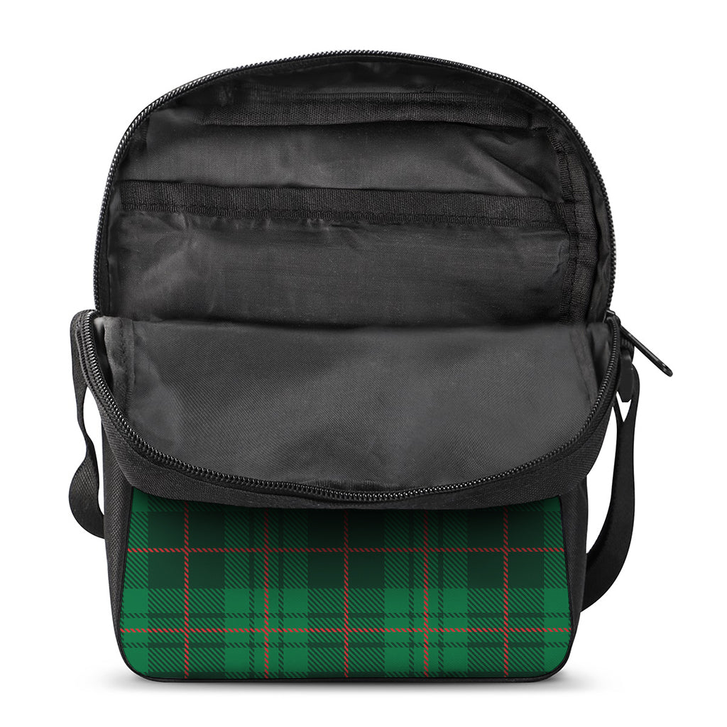 Green And Red Stewart Tartan Print Rectangular Crossbody Bag