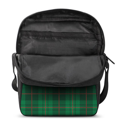 Green And Red Stewart Tartan Print Rectangular Crossbody Bag