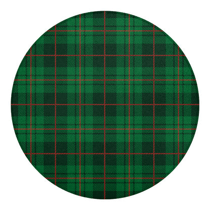 Green And Red Stewart Tartan Print Round Blanket