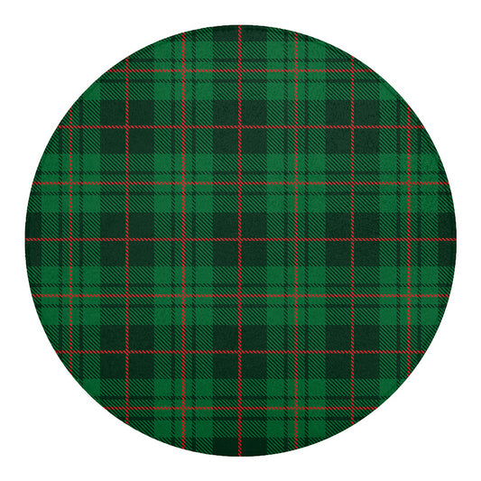Green And Red Stewart Tartan Print Round Blanket