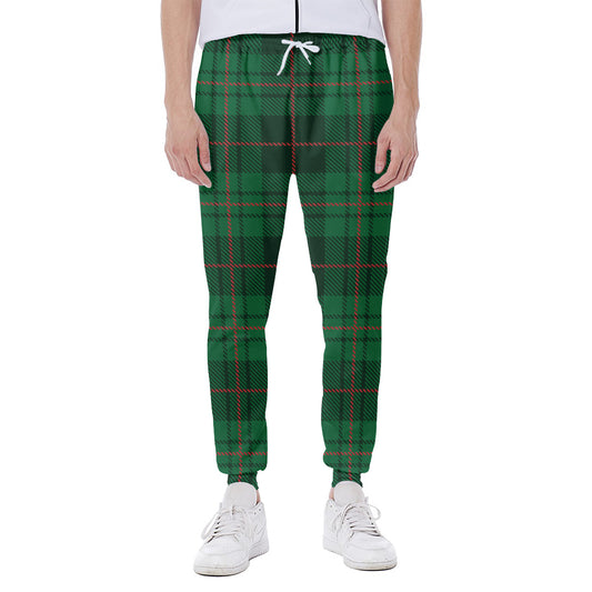 Green And Red Stewart Tartan Print Scuba Joggers