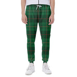 Green And Red Stewart Tartan Print Scuba Joggers