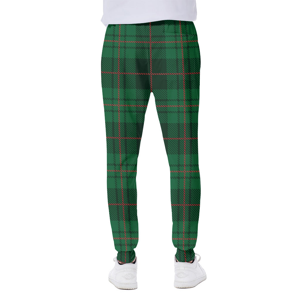 Green And Red Stewart Tartan Print Scuba Joggers