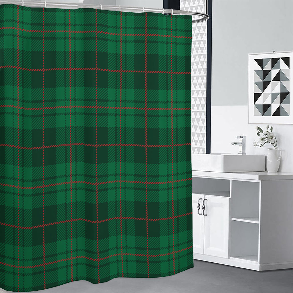 Green And Red Stewart Tartan Print Shower Curtain