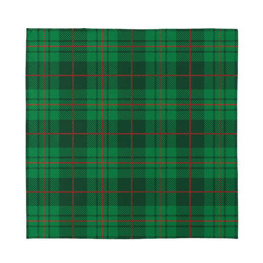 Green And Red Stewart Tartan Print Silk Bandana