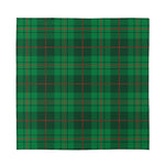 Green And Red Stewart Tartan Print Silk Bandana