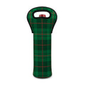 Green And Red Stewart Tartan Print Single Neoprene Wine Tote