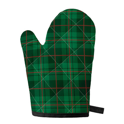 Green And Red Stewart Tartan Print Single Oven Mitt