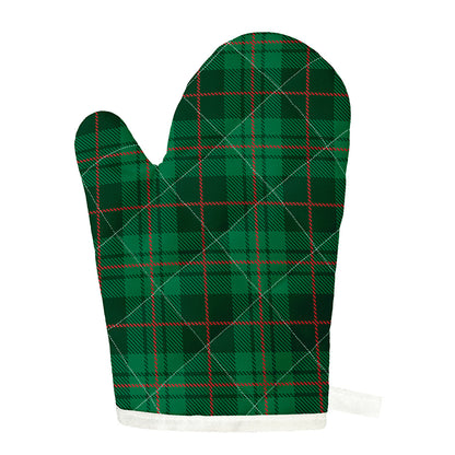 Green And Red Stewart Tartan Print Single Oven Mitt