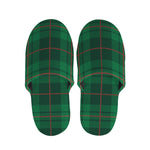Green And Red Stewart Tartan Print Slippers