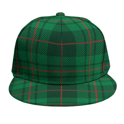 Green And Red Stewart Tartan Print Snapback Cap