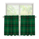 Green And Red Stewart Tartan Print Tier Curtains