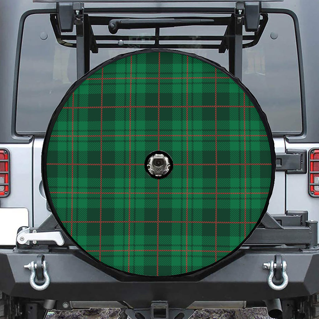 Green And Red Stewart Tartan Print Tire Cover With Camera Hole