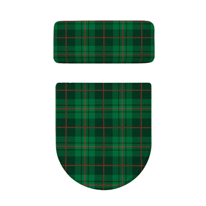 Green And Red Stewart Tartan Print Toilet Lid And Tank Cover Set