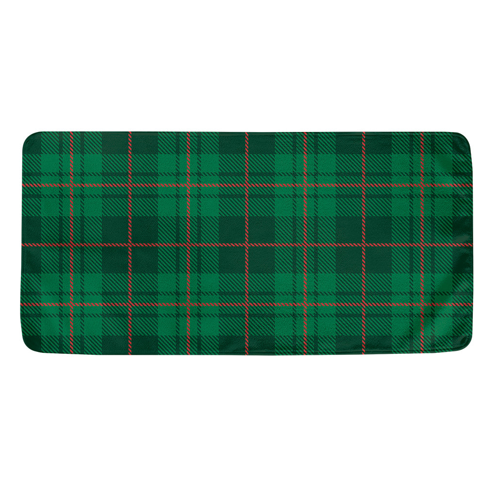 Green And Red Stewart Tartan Print Towel