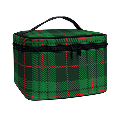 Green And Red Stewart Tartan Print Travel Makeup Bag