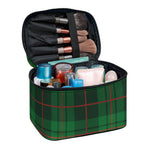 Green And Red Stewart Tartan Print Travel Makeup Bag