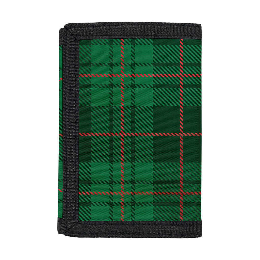 Green And Red Stewart Tartan Print Trifold Wallet