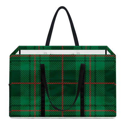 Green And Red Stewart Tartan Print Utility Tote Bag
