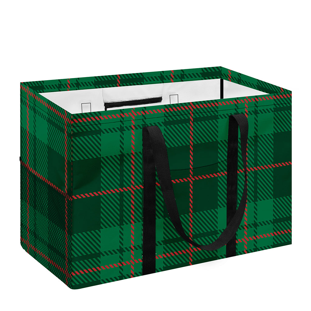 Green And Red Stewart Tartan Print Utility Tote Bag