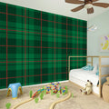 Green And Red Stewart Tartan Print Wall Sticker