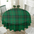Green And Red Stewart Tartan Print Waterproof Round Tablecloth