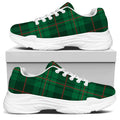 Green And Red Stewart Tartan Print White Chunky Shoes