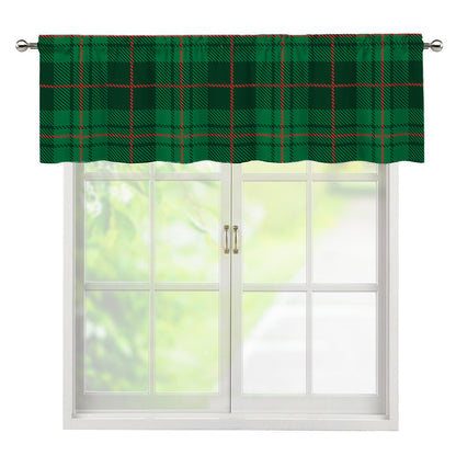 Green And Red Stewart Tartan Print Window Valance