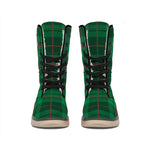 Green And Red Stewart Tartan Print Winter Boots
