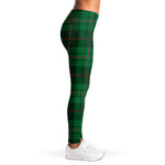 Green And Red Stewart Tartan Print Women's Leggings