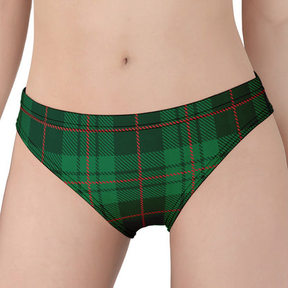 Green And Red Stewart Tartan Print Women's Panties