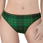 Green And Red Stewart Tartan Print Women's Thong