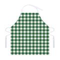 Green And White Buffalo Check Print Adjustable Apron