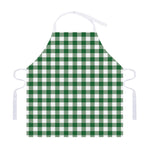 Green And White Buffalo Check Print Adjustable Apron