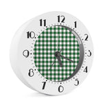 Green And White Buffalo Check Print Alarm Clock
