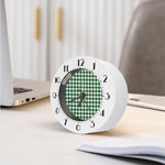 Green And White Buffalo Check Print Alarm Clock