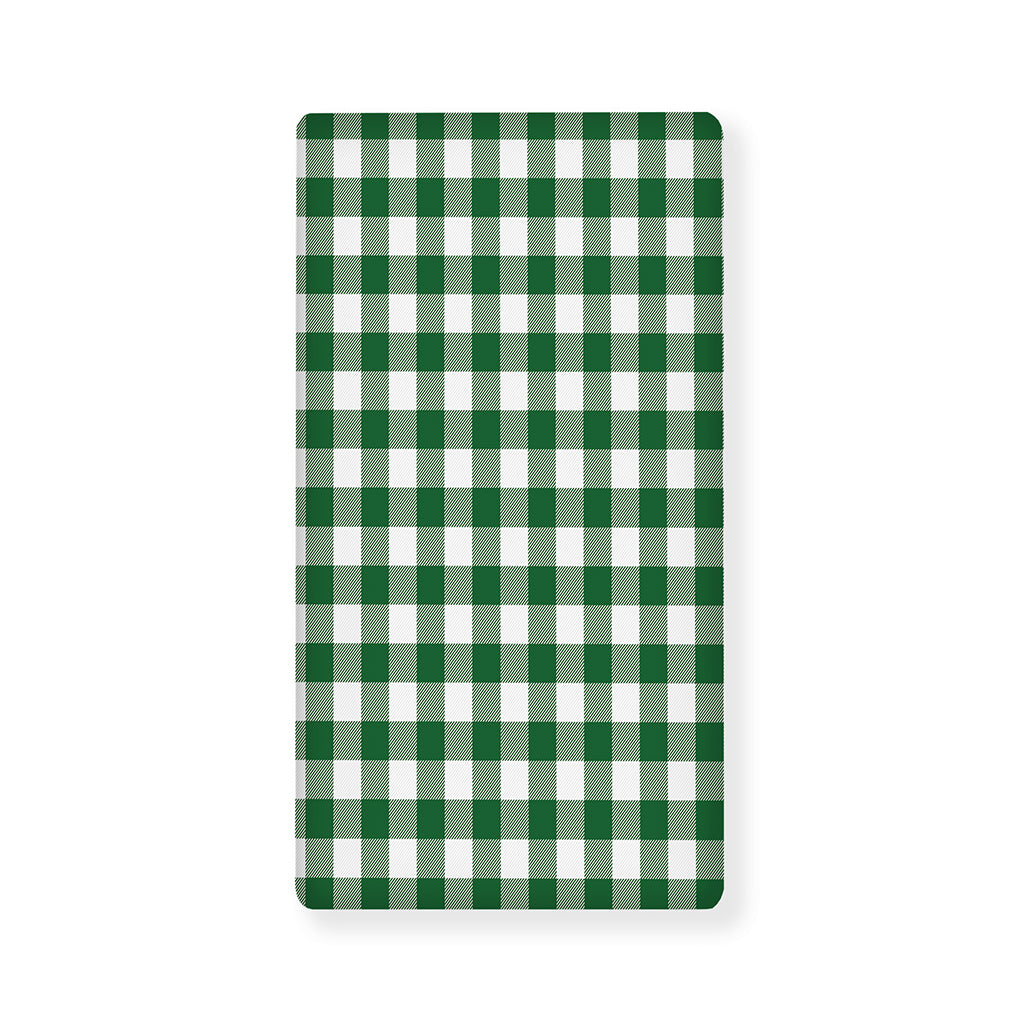 Green And White Buffalo Check Print Baby Crib Sheet