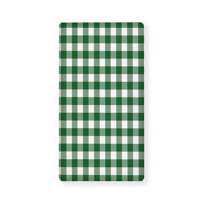 Green And White Buffalo Check Print Baby Crib Sheet