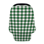 Green And White Buffalo Check Print Baby Seat Cover