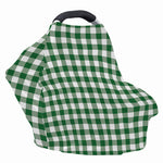 Green And White Buffalo Check Print Baby Seat Cover