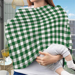 Green And White Buffalo Check Print Baby Seat Cover