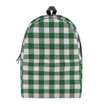 Green And White Buffalo Check Print Backpack