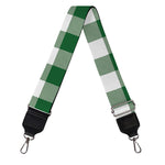 Green And White Buffalo Check Print Bag Strap