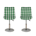 Green And White Buffalo Check Print Bar Stool Covers