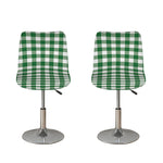 Green And White Buffalo Check Print Bar Stool Covers