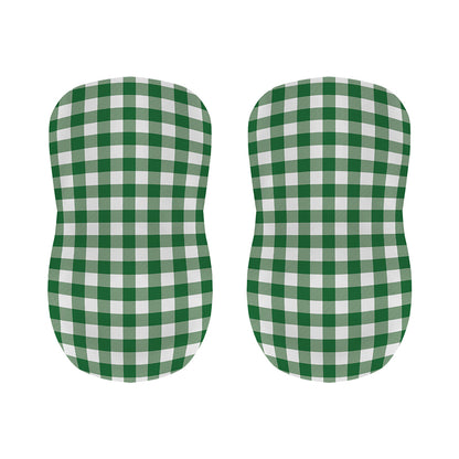 Green And White Buffalo Check Print Bar Stool Covers
