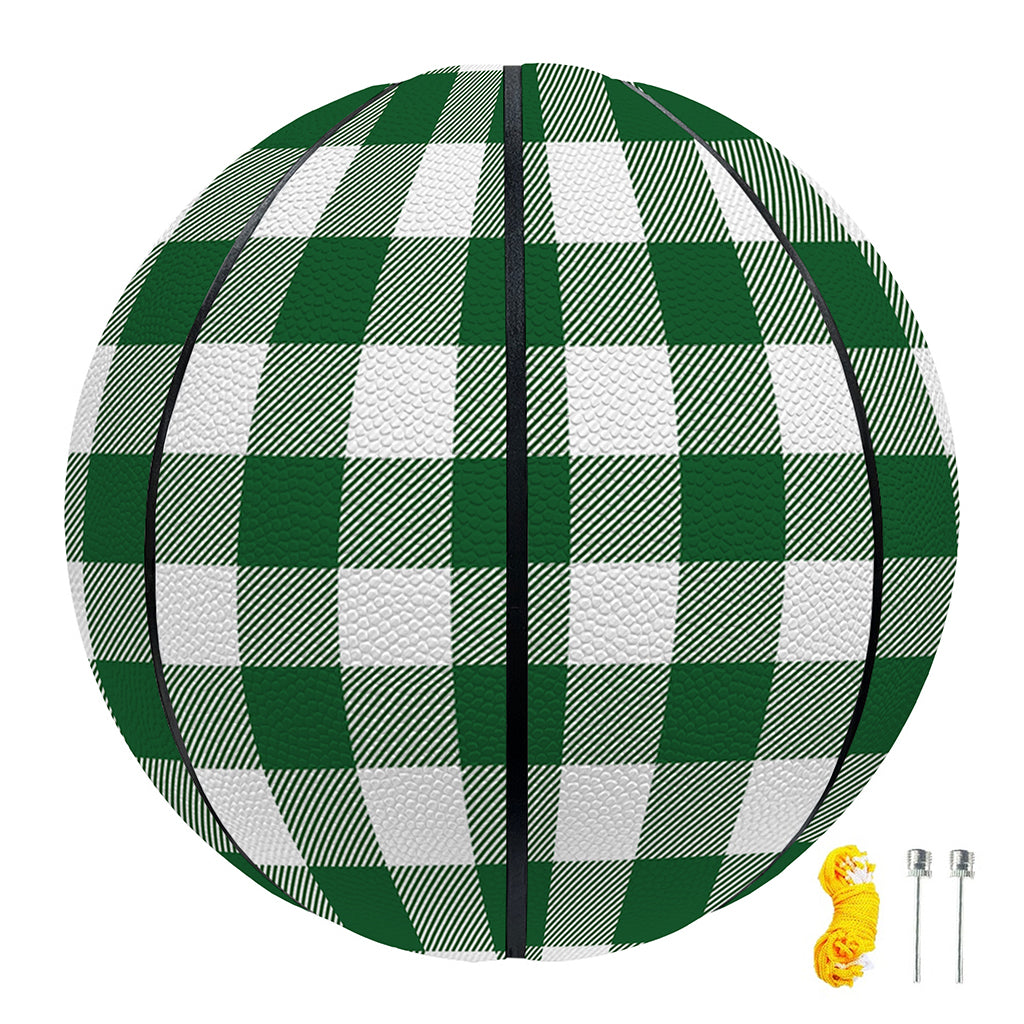 Green And White Buffalo Check Print Basketball