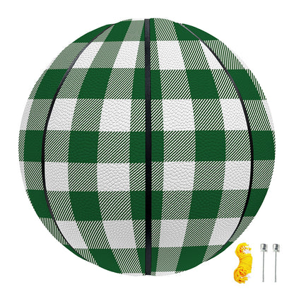 Green And White Buffalo Check Print Basketball