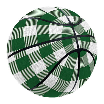 Green And White Buffalo Check Print Basketball
